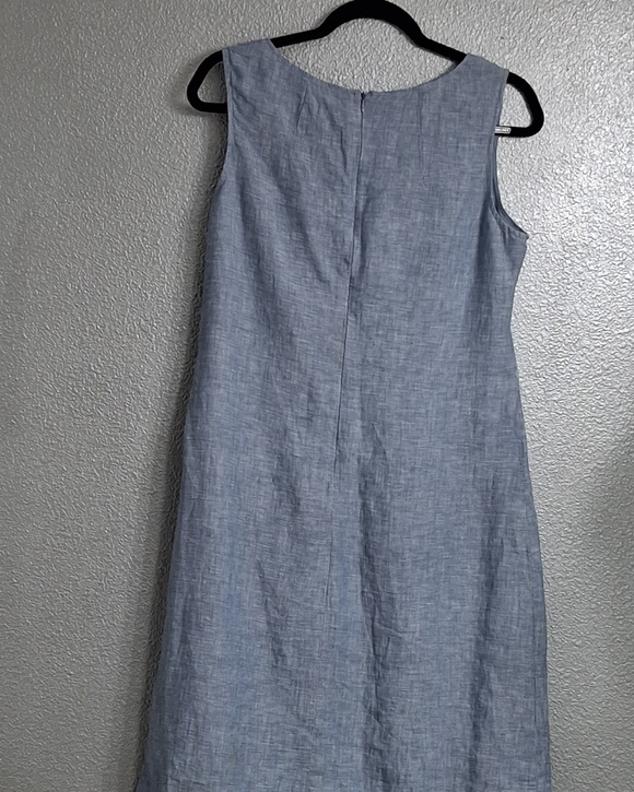 NWOT Saint Tropez West 100% Linen Chambray Twisted Front Dress    Size 10 - Picture 11 of 13